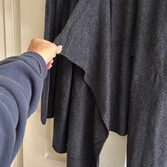 Barefoot Dreams CozyChic Lite Black Waterfall Open Front Cardigan - Picture 6 of 10
